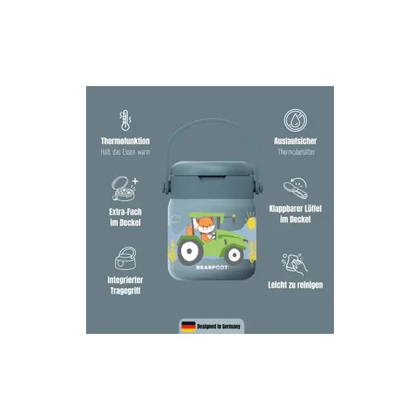 Bearfoot Termobeholder - Rustfri st�l - 500 ml - Bl� Traktor 