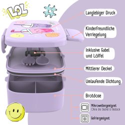 Bearfoot madkasse med bestik - Lyserd Bubble tea 