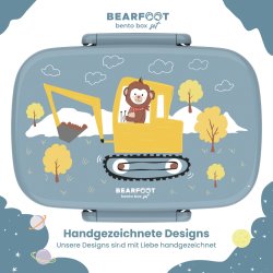 Bearfoot madkasse med bestik - Gravmaskine og abe