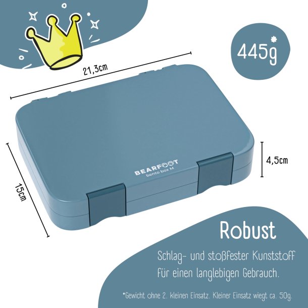 Bearfoot Madkasse med rum - Bl� 