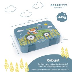 Bearfoot Madkasse med rum - Bl traktor 