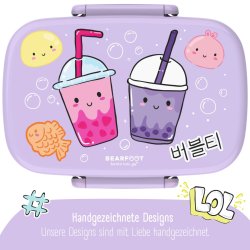 Bearfoot madkasse med bestik - Lyserd Bubble tea 