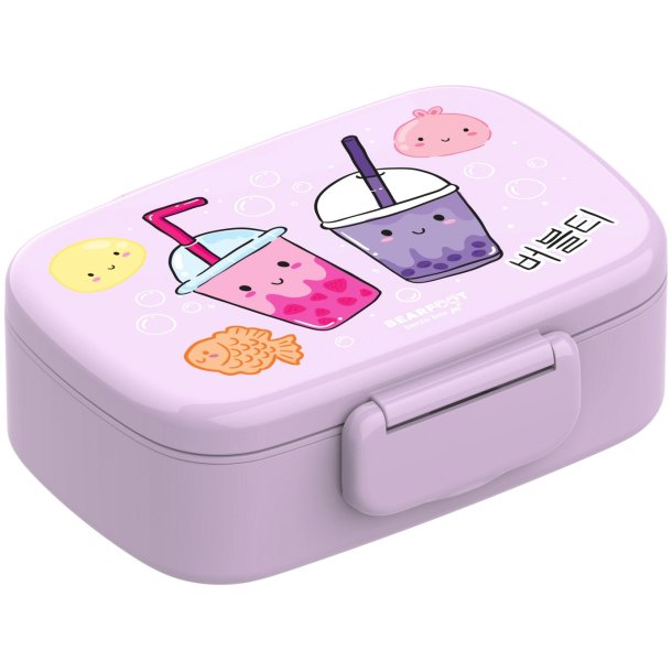 Bearfoot madkasse med bestik - Lyserd Bubble tea 