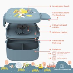 Bearfoot madkasse med bestik - Gravmaskine og abe