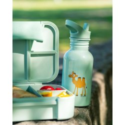 Carl Oscar - Madkasse med ske/gaffel - Gr�n med lama 