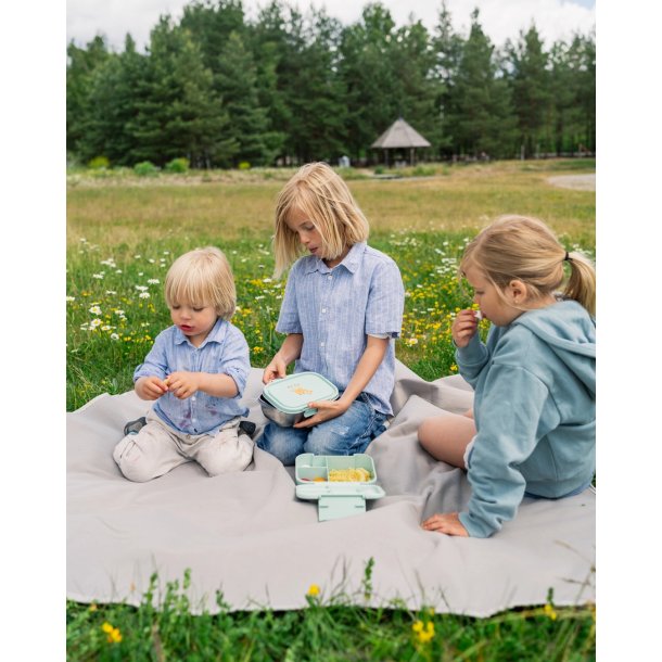 Carl Oscar - Madkasse med ske/gaffel - Gr�n med lama 