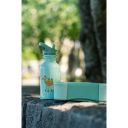 Carl Oscar - Madkasse med ske/gaffel - Gr�n med lama 