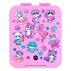 Fringoo - Madkasse med rum - Sde dyr - Pink 