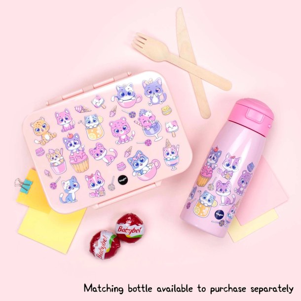 Fringoo - Madkasse med rum - Katte og slik - Lyserd