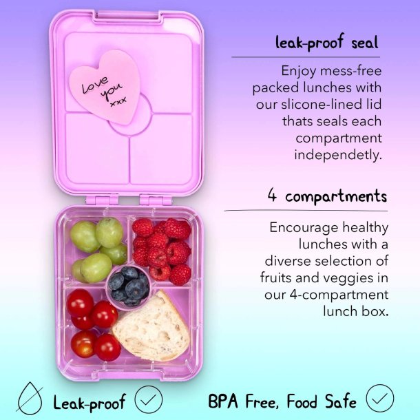 Fringoo - Madkasse med rum - Sde dyr - Pink 