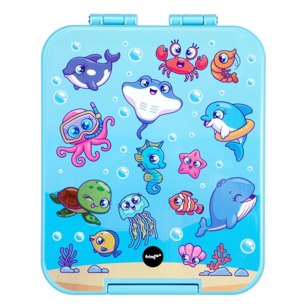 Fringoo - Madkasse med rum - Havets dyr - Bl 