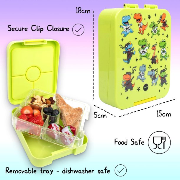 Fringoo - Madkasse med rum - Dino Ninja  - Grn 