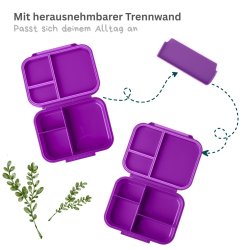 LEKKABOX Classic mini - Madkasse med 3 rum - Lilla