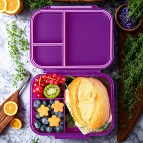 LEKKABOX Classic mini - Madkasse med 3 rum - Lilla