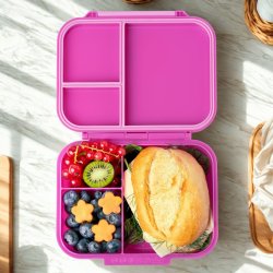 LEKKABOX Classic mini - Madkasse med 3 rum - Berry 