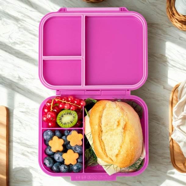 LEKKABOX Classic mini - Madkasse med 3 rum - Berry 