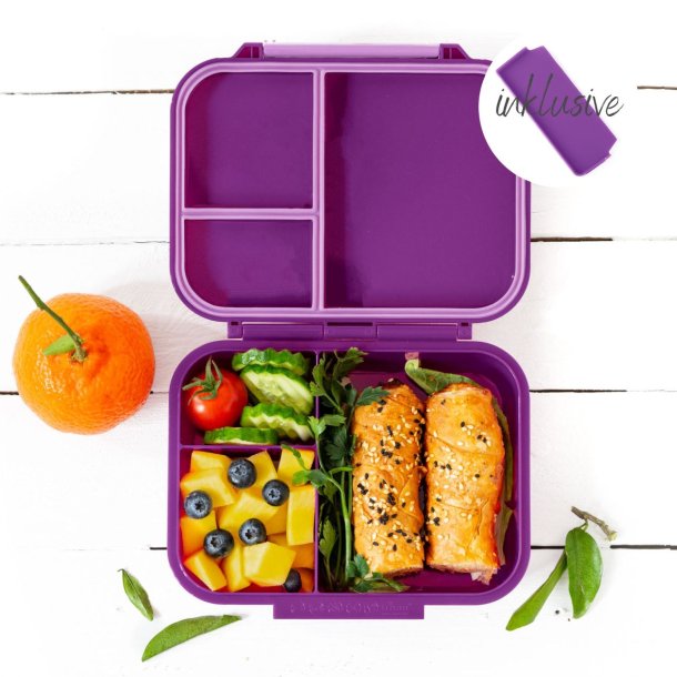 LEKKABOX Classic mini - Madkasse med 3 rum - Lilla