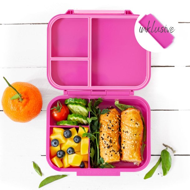LEKKABOX Classic mini - Madkasse med 3 rum - Berry 