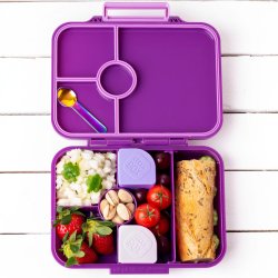 LEKKABOX Classic Madkasse - Med 4 rum - Lilla 