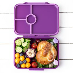 LEKKABOX Classic Madkasse - Med 4 rum - Lilla 