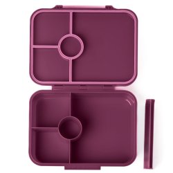 LEKKABOX Classic Madkasse - Med 4 rum - Blomme 