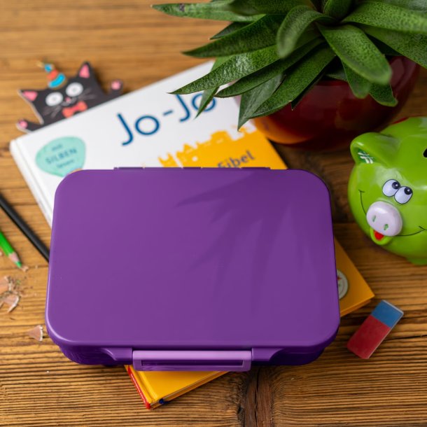 LEKKABOX Classic Madkasse - Med 4 rum - Lilla 