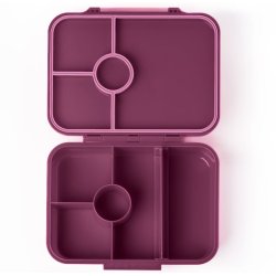 LEKKABOX Classic Madkasse - Med 4 rum - Blomme 