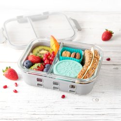 LEKKABOX Glasmadkasse med beskyttelseshylster - 900 ml