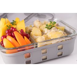 LEKKABOX Glasmadkasse med beskyttelseshylster - 900 ml