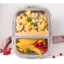 LEKKABOX Glasmadkasse med beskyttelseshylster - 900 ml