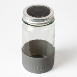 LEKKABOX - Meal Prep Glas m. Bumber 500 ml - Slate
