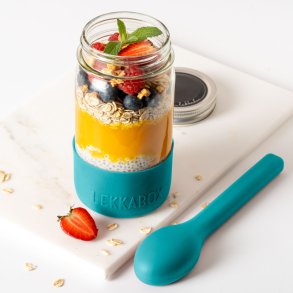 LEKKABOX - Meal Prep Glas m. Bumber 500 ml - Ocean 