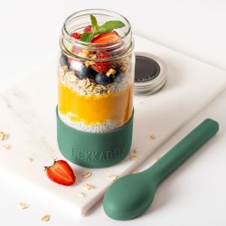 LEKKABOX - Meal Prep Glas m. Bumber 500 ml - Forest