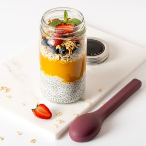 LEKKABOX - Meal Prep Glas m. Bumber  500 ml - Blomme  