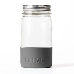 LEKKABOX - Meal Prep Glas m. Bumber 500 ml - Slate