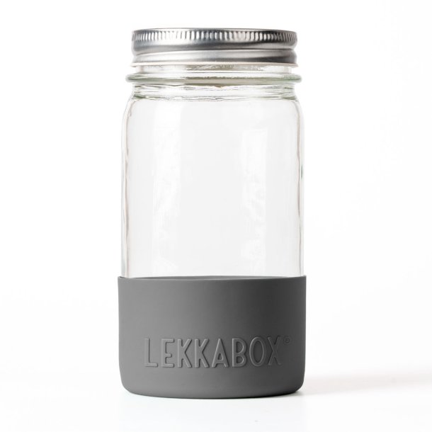 LEKKABOX - Meal Prep Glas m. Bumber 500 ml - Slate