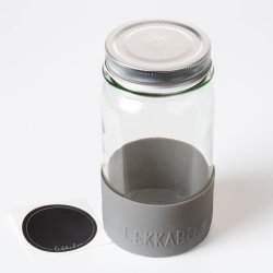 LEKKABOX - Meal Prep Glas m. Bumber 500 ml - Slate