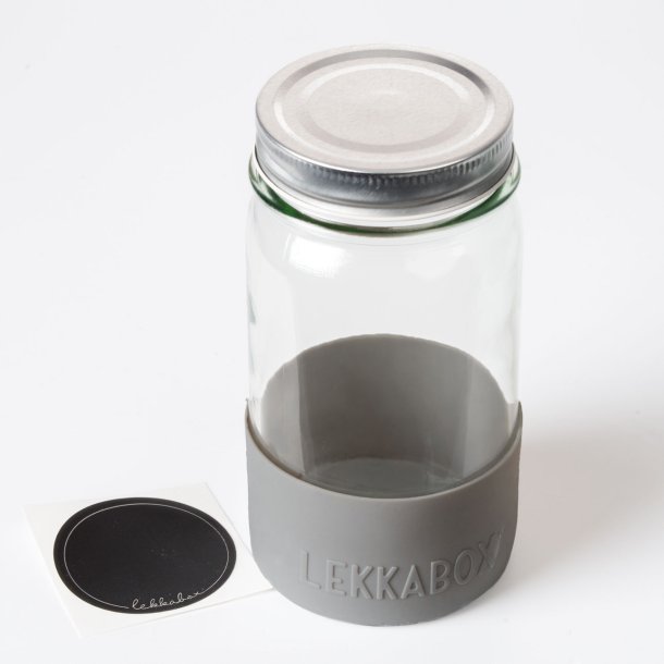LEKKABOX - Meal Prep Glas m. Bumber 500 ml - Slate