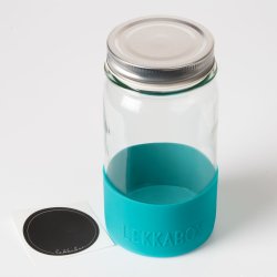 LEKKABOX - Meal Prep Glas m. Bumber 500 ml - Ocean 