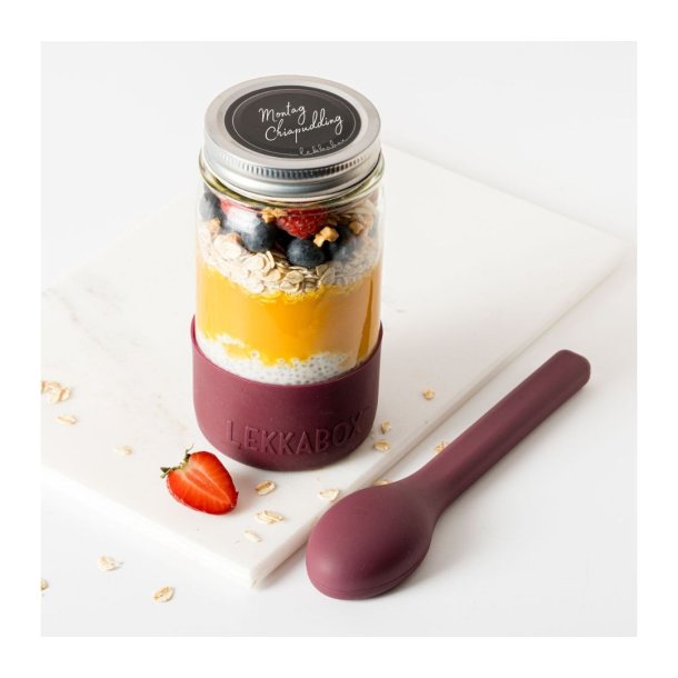 LEKKABOX - Meal Prep Glas m. Bumber  500 ml - Blomme  