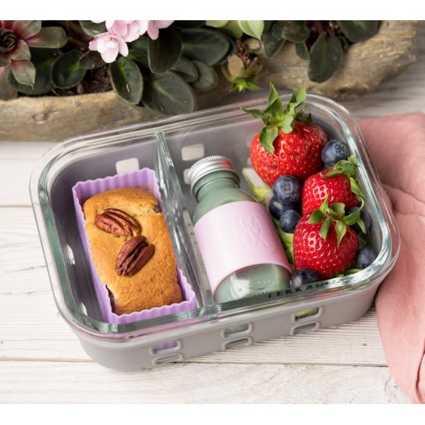 LEKKABOX Glasmadkasse med beskyttelseshylster - 900 ml