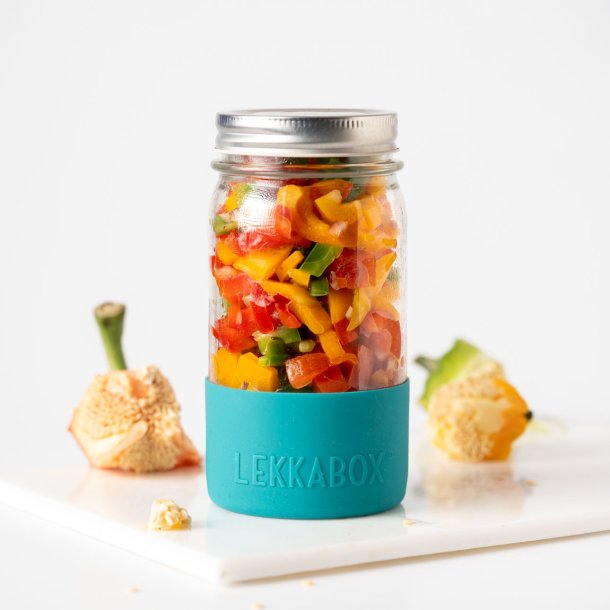 LEKKABOX - Meal Prep Glas m. Bumber 500 ml - Ocean 