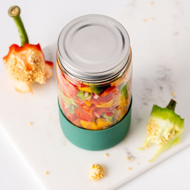 LEKKABOX - Meal Prep Glas m. Bumber 500 ml - Forest