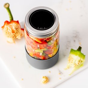 LEKKABOX - Meal Prep Glas m. Bumber 500 ml - Slate