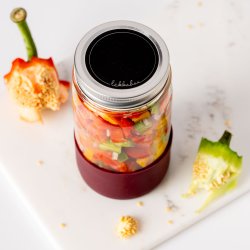 LEKKABOX - Meal Prep Glas m. Bumber  500 ml - Blomme  