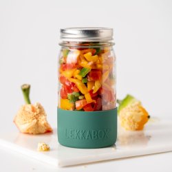 LEKKABOX - Meal Prep Glas m. Bumber 500 ml - Forest