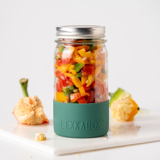 LEKKABOX - Meal Prep Glas m. Bumber 500 ml - Forest