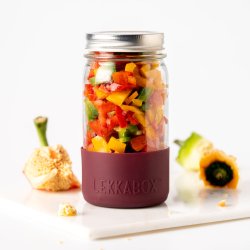 LEKKABOX - Meal Prep Glas m. Bumber  500 ml - Blomme  