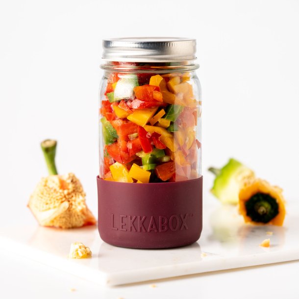LEKKABOX - Meal Prep Glas m. Bumber  500 ml - Blomme  