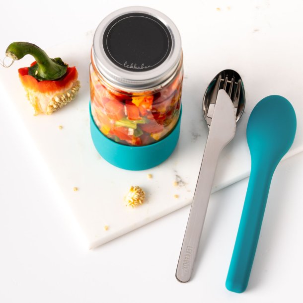 LEKKABOX - Meal Prep Glas m. Bumber 500 ml - Ocean 